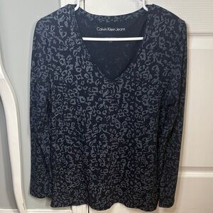 Calvin Klein Jeans Dark Blue Animal Print Blouse